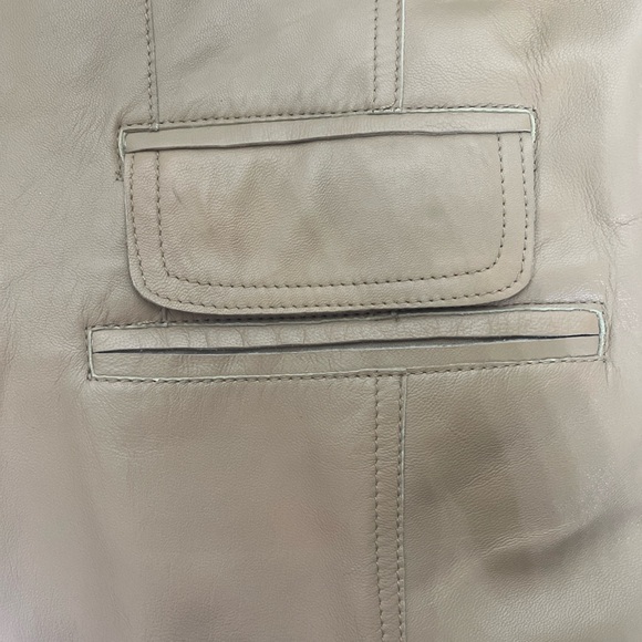 Pamela McCoy Tan Leather Blazer Jacket - Picture 8 of 11